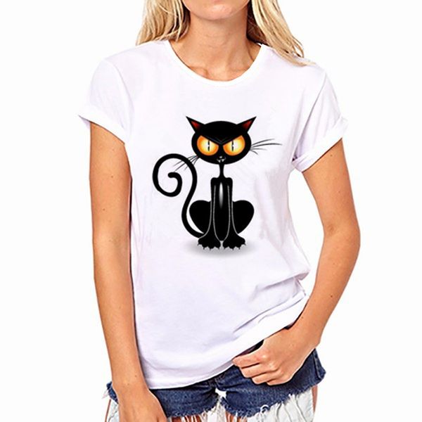 women cotton t-shirt casual harajuku black cat halloween printed female t shirt short sleeve women clothing camiseta mujer, White
women cotton t-shirt casual harajuku black cat halloween printed female t shirt short sleeve women clothing camiseta mujer, White