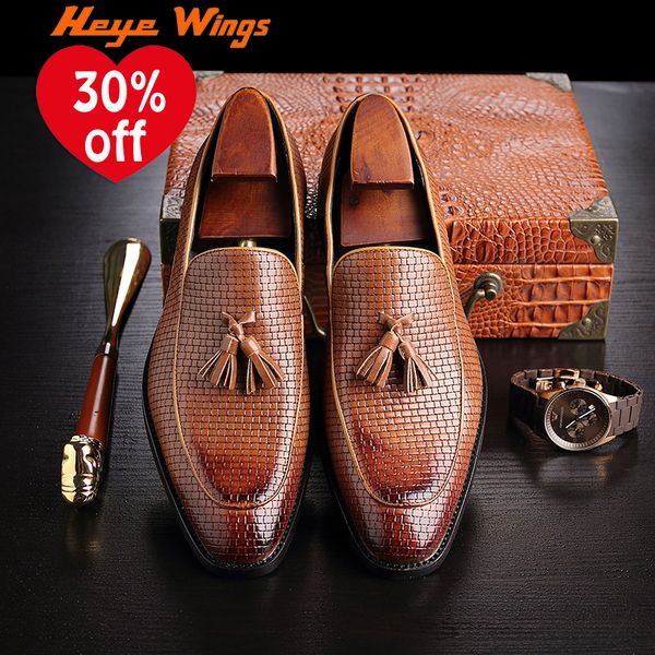 heye wings nice casual loafers men's office business dress shoes trendy woven leather shoes tassel, Black
heye wings nice casual loafers men's office business dress shoes trendy woven leather shoes tassel, Black