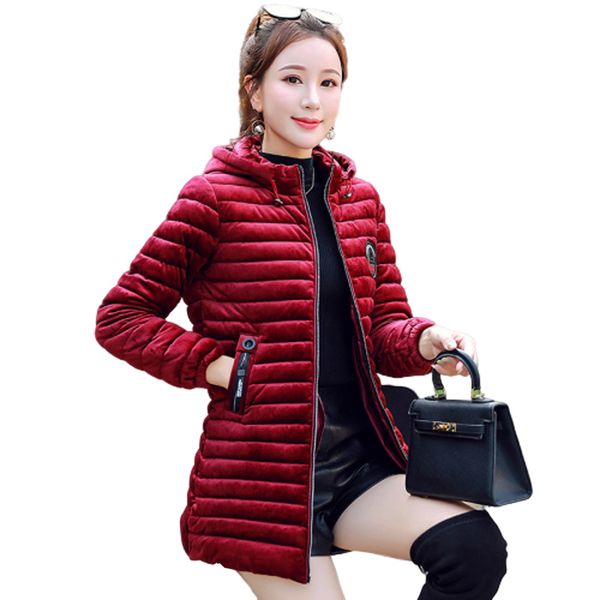 winter new korean women gold velvet jacket female slim long hooded padded coat outwear, Black
winter new korean women gold velvet jacket female slim long hooded padded coat outwear, Black