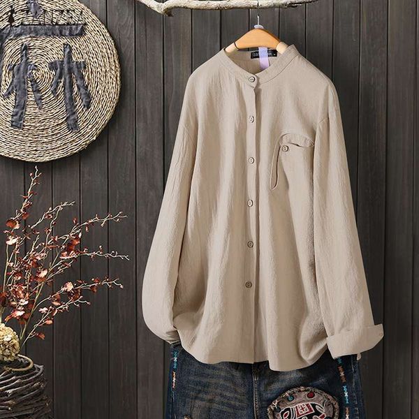 women cotton linen blouse spring long sleeve solid tunic zanzea vintage work shirt casual loose buttons blusas femininas, White
women cotton linen blouse spring long sleeve solid tunic zanzea vintage work shirt casual loose buttons blusas femininas, White