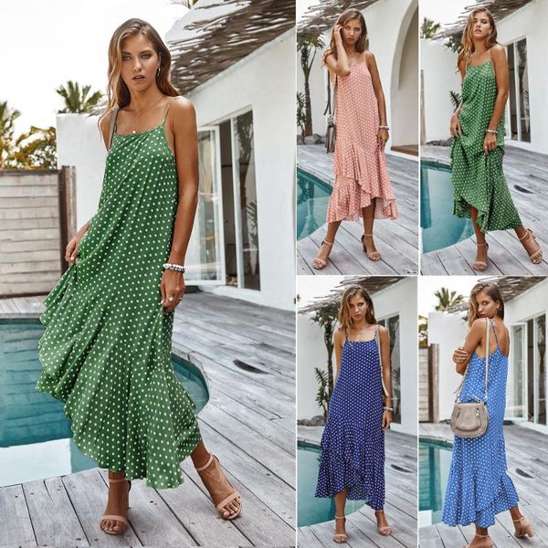 cover-ups summer ruffle beach dress long maxi women boho polka dot strap sleeveless loose sundress robe de plage femme
cover-ups summer ruffle beach dress long maxi women boho polka dot strap sleeveless loose sundress robe de plage femme