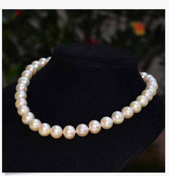huge 12-13mm genuine south sea champagne pearl necklace 925silver 18inch, Silver 
huge 12-13mm genuine south sea champagne pearl necklace 925silver 18inch, Silver