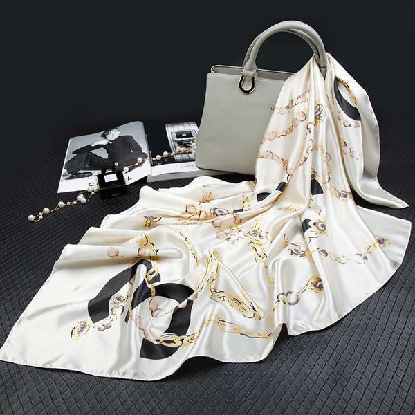 fashion silk scarves for women print satin hijab scarfs female foulards bandana shawls wraps 90cm square head scarf, Blue;gray
fashion silk scarves for women print satin hijab scarfs female foulards bandana shawls wraps 90cm square head scarf, Blue;gray