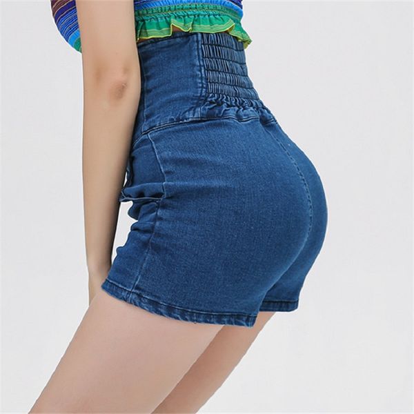 summer women super high waist elastic shorts denim shorts female three button casual denim for women 2019, White;black
summer women super high waist elastic shorts denim shorts female three button casual denim for women 2019, White;black