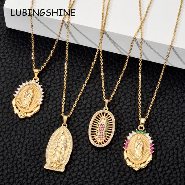 luxury inlay zircon christian jesus virgin mary pendant chain necklace gold color chocker for women jewelry gift, Silver
luxury inlay zircon christian jesus virgin mary pendant chain necklace gold color chocker for women jewelry gift, Silver