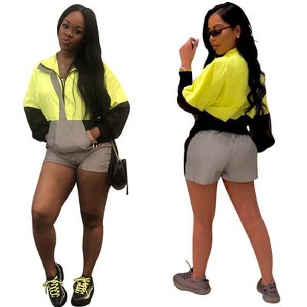 2019 reflective two piece tracksuit summer clothes for women mesh long sleeve and biker short outfit casual 2 piece matching set, White
2019 reflective two piece tracksuit summer clothes for women mesh long sleeve and biker short outfit casual 2 piece matching set, White