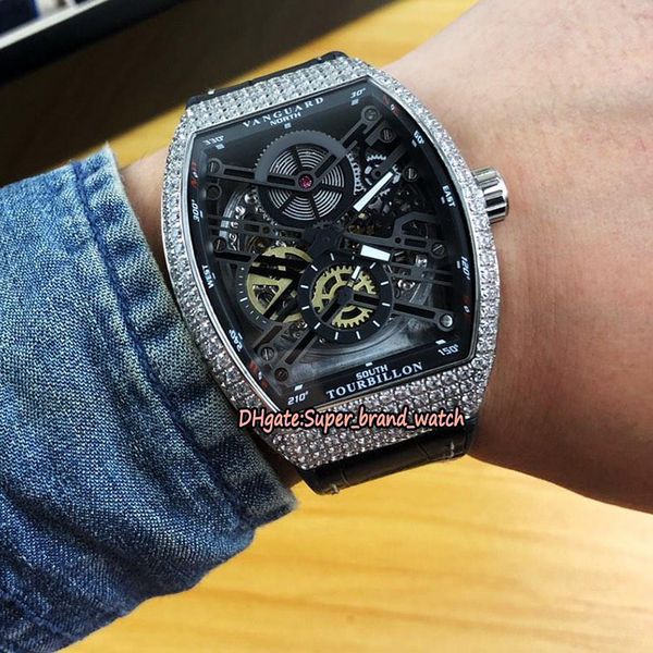 men's collection vanguard v 45 s6 sqt nr br (nr) black skeleton dial automatic mens watch silvery diamond case sport watches, Slivery;brown
men's collection vanguard v 45 s6 sqt nr br (nr) black skeleton dial automatic mens watch silvery diamond case sport watches, Slivery;brown