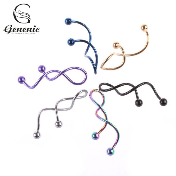 1pieces twist spiral ear industrial piercing barbells belly button ring navel piercing earring ear, Slivery;golden
1pieces twist spiral ear industrial piercing barbells belly button ring navel piercing earring ear, Slivery;golden
