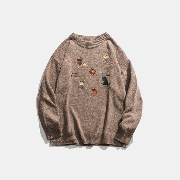 embroidery cartoon pattern sweaters men winter harajuku retro funny cute sweater lover oversize hip hop casual men's sweaters, White;black
embroidery cartoon pattern sweaters men winter harajuku retro funny cute sweater lover oversize hip hop casual men's sweaters, White;black