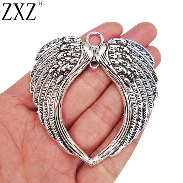 zxz 10pcs antique silver large heart angel wings feathers charms pendants for necklace jewelry making findings 69x65mm
zxz 10pcs antique silver large heart angel wings feathers charms pendants for necklace jewelry making findings 69x65mm