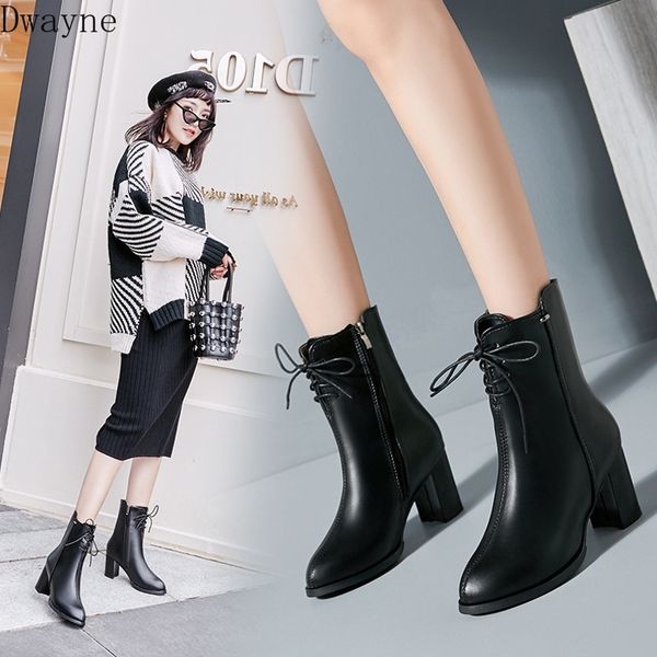 fashion boots female 2019 autumn and winter new thick with high-heeled boots side pull pointed with a tube in the female, Black
fashion boots female 2019 autumn and winter new thick with high-heeled boots side pull pointed with a tube in the female, Black