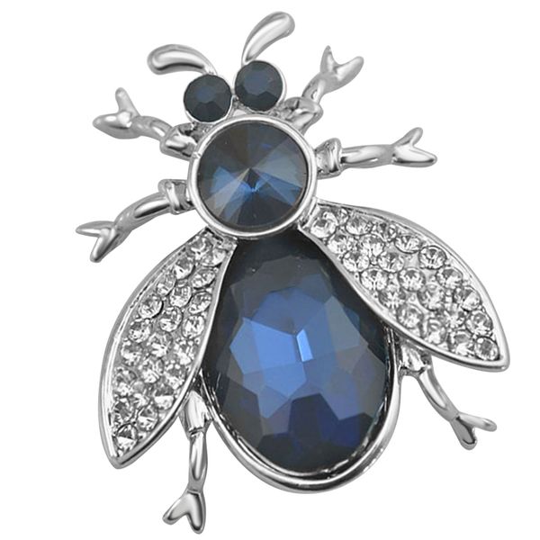 trendy crystal rhinestone insect bee brooches pins for women jewelry gifts, Gray