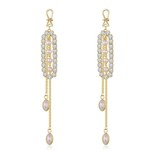 zircon pearl long tassel pendant earrings for women gold color copper drop earring fashion jewelry pendientes mujer moda 2019, Silver
zircon pearl long tassel pendant earrings for women gold color copper drop earring fashion jewelry pendientes mujer moda 2019, Silver