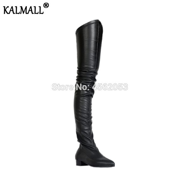 kalmall black white red elastic leather new slim long botas femininas round toe low heel back zipper black thigh high boots
kalmall black white red elastic leather new slim long botas femininas round toe low heel back zipper black thigh high boots