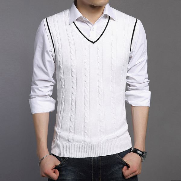 new autumn winter fashion brand clothing pullover mens sweaters v-neck sleeveless vest slim fit 100% cotton sweaters for men, Black;white
new autumn winter fashion brand clothing pullover mens sweaters v-neck sleeveless vest slim fit 100% cotton sweaters for men, Black;white