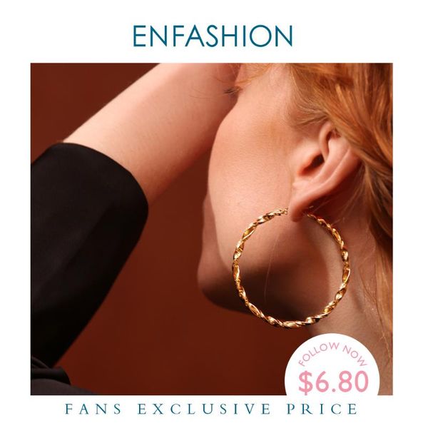 enfashion twist hoop earrings stainless steel gold color circle earrings trendy big round for women jewelry em181064, Golden;silver
enfashion twist hoop earrings stainless steel gold color circle earrings trendy big round for women jewelry em181064, Golden;silver