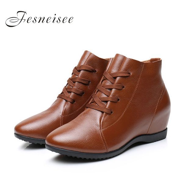 2019 new fall genuine leather flat heel women single shoes women's casual boots female flats height increasing boots size41-43, Black
2019 new fall genuine leather flat heel women single shoes women's casual boots female flats height increasing boots size41-43, Black