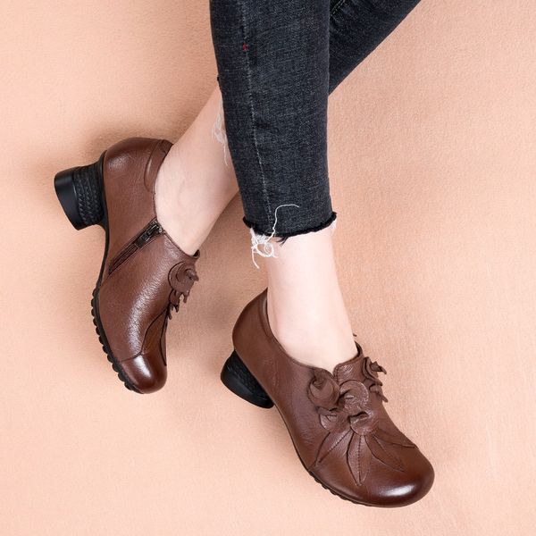 2019 retro style genuine leather handmade shoes women thick with heels pumps round toe high heels, Black
2019 retro style genuine leather handmade shoes women thick with heels pumps round toe high heels, Black