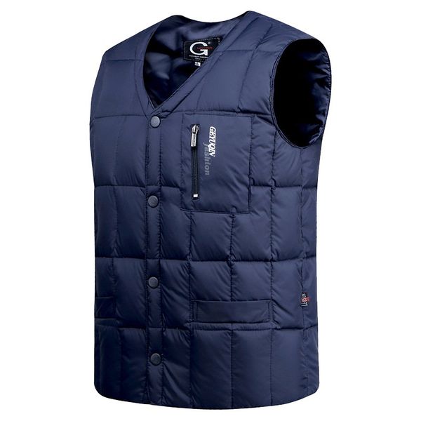 white duck down jacket vest men autumn winter warm sleeveless v-neck button down lightweight waistcoat fashion casual male vest, Black
white duck down jacket vest men autumn winter warm sleeveless v-neck button down lightweight waistcoat fashion casual male vest, Black