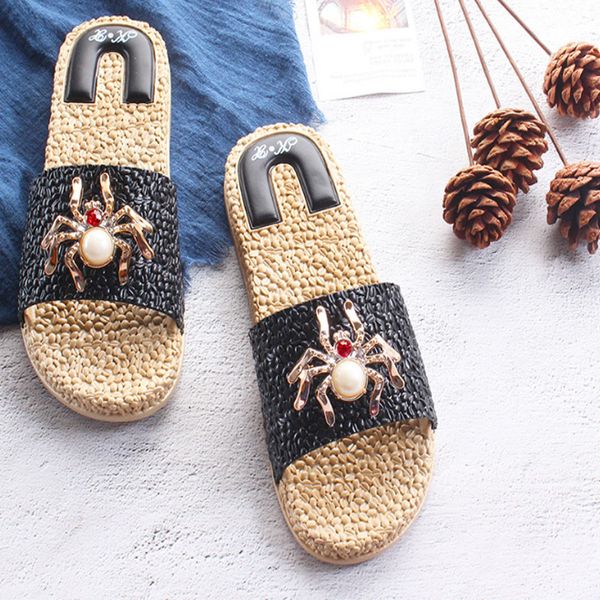 summer flip flops women spider slippers beach shoes fashion slides outdoor massage pearl slippers indoor designer sandals, Black
summer flip flops women spider slippers beach shoes fashion slides outdoor massage pearl slippers indoor designer sandals, Black
