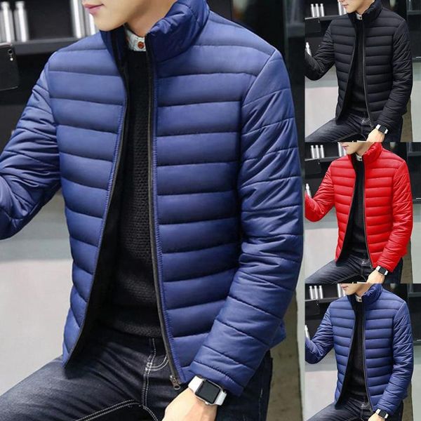plus size men solid color stand collar long sleeve cotton-padded coat outwear, Black
plus size men solid color stand collar long sleeve cotton-padded coat outwear, Black