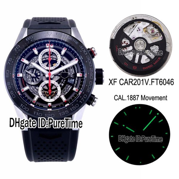 xf car201v cal 1887 automatic chronograph mens watch black ceramic bezel skeleton dial red hand black rubber strap edition puretime a02, Slivery;brown
xf car201v cal 1887 automatic chronograph mens watch black ceramic bezel skeleton dial red hand black rubber strap edition puretime a02, Slivery;brown