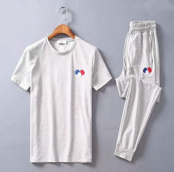 summer men sport tracksuit printed slim cool short sleeves t-shirt with joggers pants casual suit mens designer summer long pants, White;black
summer men sport tracksuit printed slim cool short sleeves t-shirt with joggers pants casual suit mens designer summer long pants, White;black