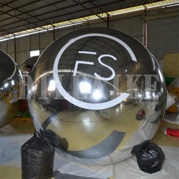 Brightness Shine Sphere Inflatable Mirror Ball Reflective Balloon With Logo Dia 3m Home Garden Ornament Decoration