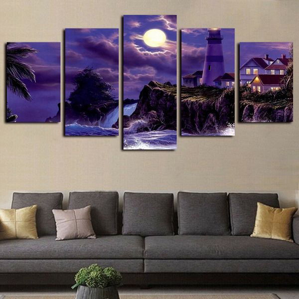5 piece coastal village house lighthouse moonlit night prints and posters paintings artwork giclee canvas oil painting pictures
5 piece coastal village house lighthouse moonlit night prints and posters paintings artwork giclee canvas oil painting pictures
