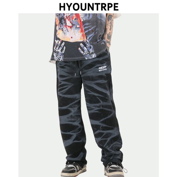 men's pants irregular tie-dyed mens fashion straight elastic waist loose fit sweatpants trousers hip hop streetwear casual joggers, Black
men's pants irregular tie-dyed mens fashion straight elastic waist loose fit sweatpants trousers hip hop streetwear casual joggers, Black