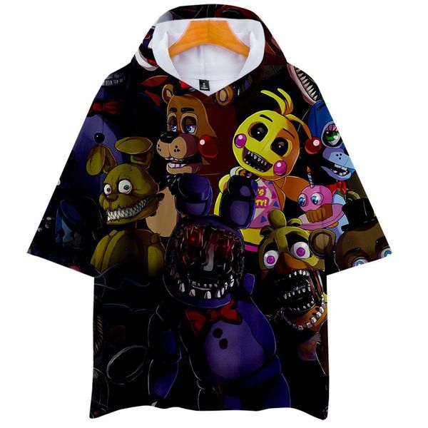 fnaf five nights at freddy 3d print с коротким рукавом с капюшоном футболка женщины мужчины повседневная свободная рубашка harajuku мужская, White;black
fnaf five nights at freddy 3d print с коротким рукавом с капюшоном футболка женщины мужчины повседневная свободная рубашка harajuku мужская, White;black