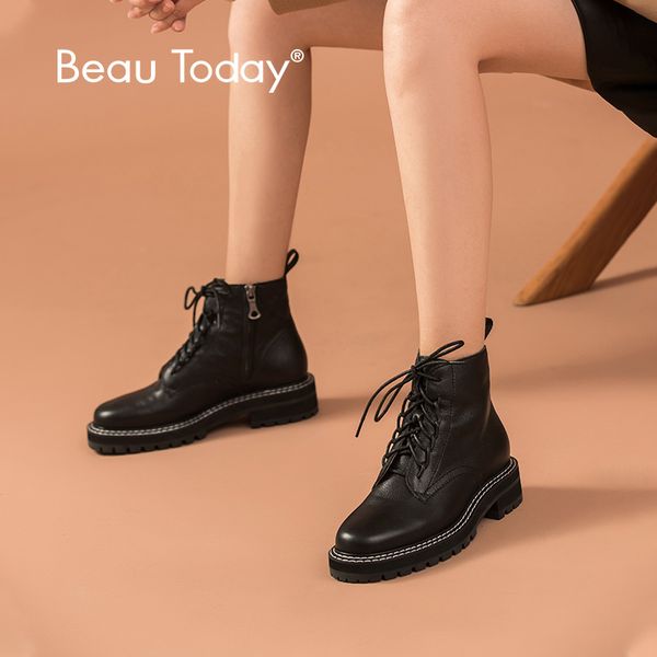 beautoday ankle boots women genuine cow leather lace-up slide zip round toe lady fashion boots winter shoes handmade 03446, Black
beautoday ankle boots women genuine cow leather lace-up slide zip round toe lady fashion boots winter shoes handmade 03446, Black