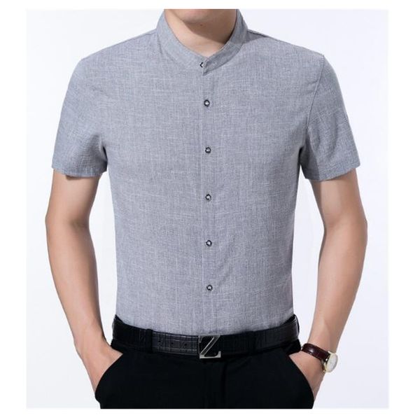 new middle-aged men's collar collar cotton short-sleeved shirt loose solid color shirt men thin summer casual men's clothing, White;black
new middle-aged men's collar collar cotton short-sleeved shirt loose solid color shirt men thin summer casual men's clothing, White;black