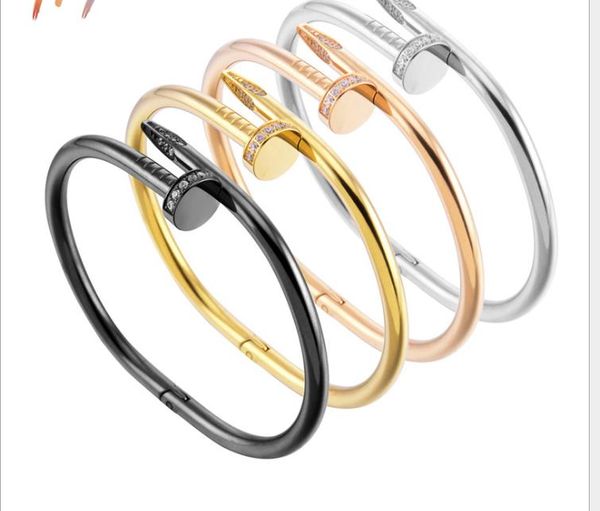 personality simple couple titanium steel diamond nail bracelet creative couple stainless steel opening bracelet, Golden;silver
personality simple couple titanium steel diamond nail bracelet creative couple stainless steel opening bracelet, Golden;silver