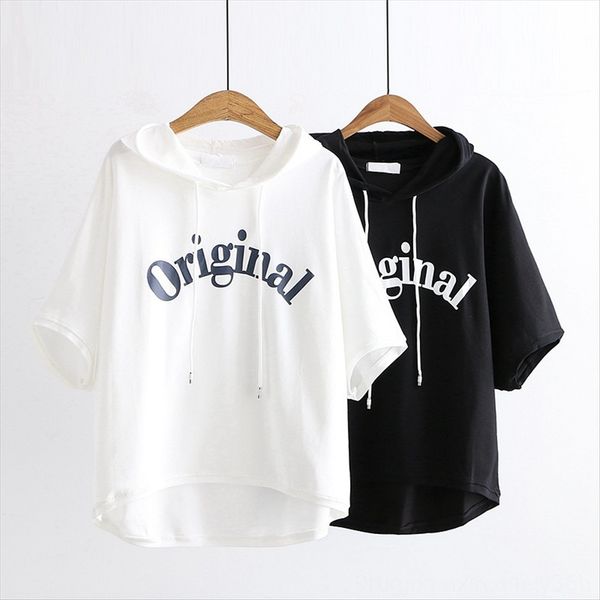 short-sleeved t-shirt hoodie female hooded 2019 wide songxia thin student fashion t-shirt hoodie 50623, White
short-sleeved t-shirt hoodie female hooded 2019 wide songxia thin student fashion t-shirt hoodie 50623, White