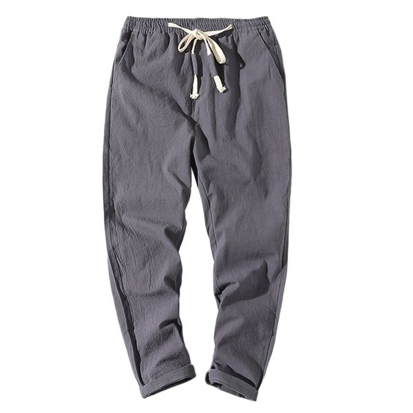 pants men pure color trousers tethers cotton linen ankle-length small feet casual pant summer spring fashion men, Black
pants men pure color trousers tethers cotton linen ankle-length small feet casual pant summer spring fashion men, Black