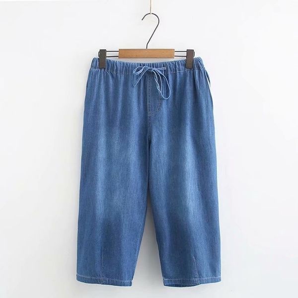 plus size women elastic track cord taille cropped skinny denim jean capri korte, Blue
plus size women elastic track cord taille cropped skinny denim jean capri korte, Blue