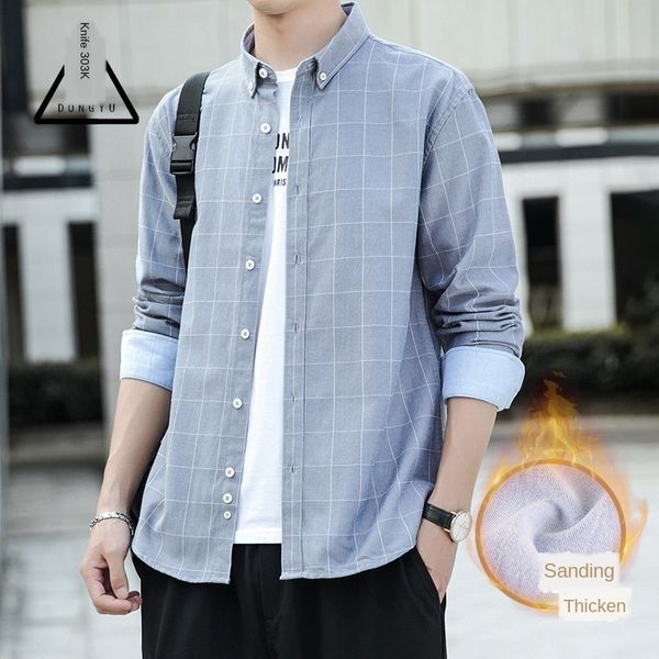 mens designer season sanded plaid plus velvet japanese and korean shirt winter warm was thin, White;black
mens designer season sanded plaid plus velvet japanese and korean shirt winter warm was thin, White;black