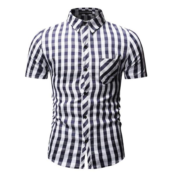 plaid shirt men short sleeve social shirt for men business casual blouse mens clothing slim fit new blue red gray, White;black
plaid shirt men short sleeve social shirt for men business casual blouse mens clothing slim fit new blue red gray, White;black