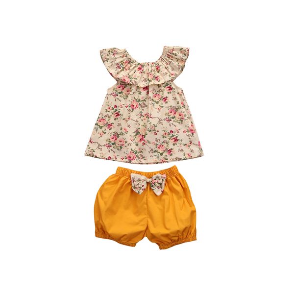 2pcs 0-3y fashion cute newborn infant baby girls cotton short sleeve o-neck pullover floral print shirt bow yellow shorts, White
2pcs 0-3y fashion cute newborn infant baby girls cotton short sleeve o-neck pullover floral print shirt bow yellow shorts, White