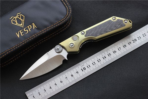 

Высокое качество VESPA версия MSG-2 двойного действия лезвие: M390 (Сатин) ручка: TC4 + CF, открытый кемпинг выживания ножи EDC инструменты