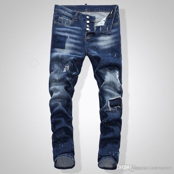 2020 luxury brand designer jeans designer slim fit denim destroyed denim hip hop pants for mens designer pants jeans pour hommes, Blue
2020 luxury brand designer jeans designer slim fit denim destroyed denim hip hop pants for mens designer pants jeans pour hommes, Blue