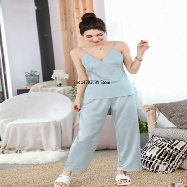 women's pyjamas 2019 women pajamas set two pieces sleepwear satin silk lingerie homewear pyjamas set pijamas for woman, Blue;gray
women's pyjamas 2019 women pajamas set two pieces sleepwear satin silk lingerie homewear pyjamas set pijamas for woman, Blue;gray