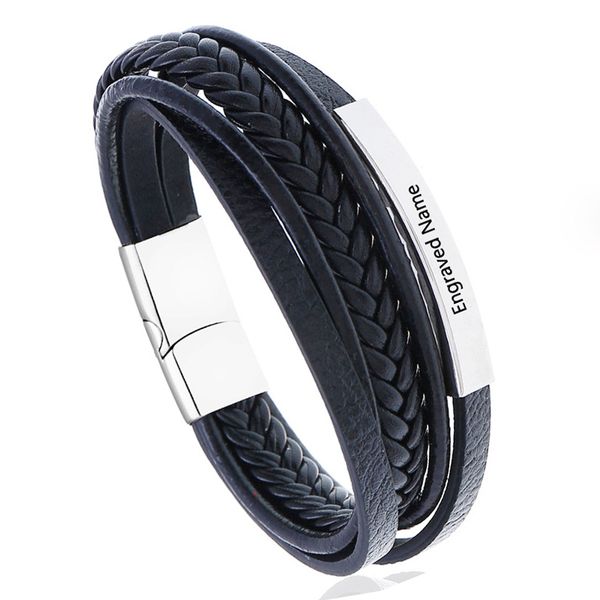 personalized multi-layer genuine leather bracelets for men women stainless steel id bar custom name date male 19cm 21cm 23cm, Golden;silver
personalized multi-layer genuine leather bracelets for men women stainless steel id bar custom name date male 19cm 21cm 23cm, Golden;silver