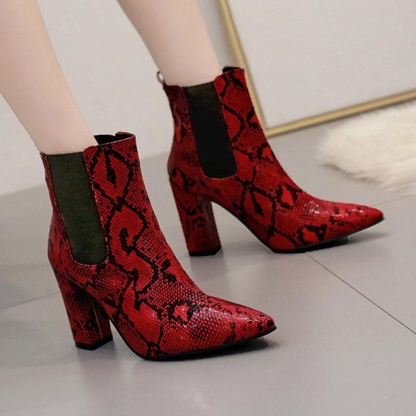 serpentine pointed toe boots women elastic band chunky high heels pointed toe boots snake print shoes woman botas mujer #h35, Black
serpentine pointed toe boots women elastic band chunky high heels pointed toe boots snake print shoes woman botas mujer #h35, Black