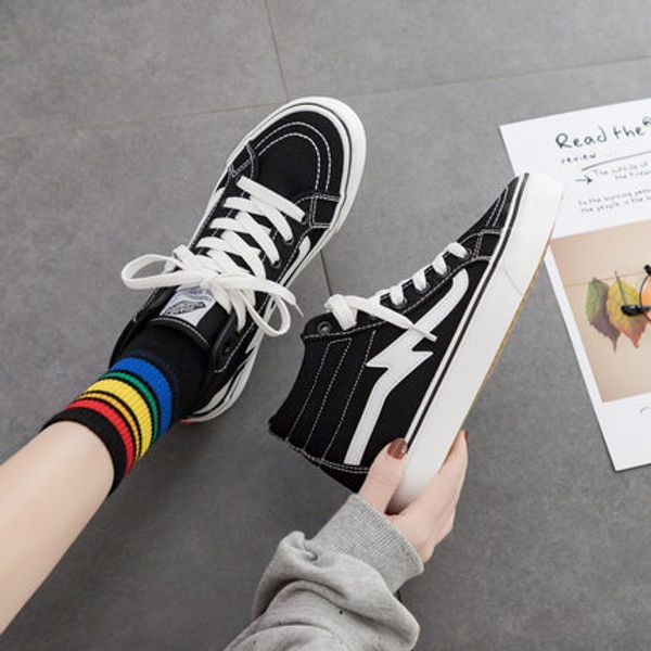 high-canvas shoes women's shoes 2020 new ulzzang student wild ins hong kong wind board, Black
high-canvas shoes women's shoes 2020 new ulzzang student wild ins hong kong wind board, Black