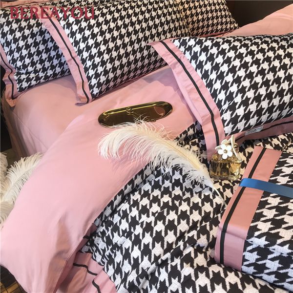 simple houndstooth bedding sets 60s cotton sanding pink princess bed set king size duvet cover bed linen 4pcs bedding posciel
simple houndstooth bedding sets 60s cotton sanding pink princess bed set king size duvet cover bed linen 4pcs bedding posciel
