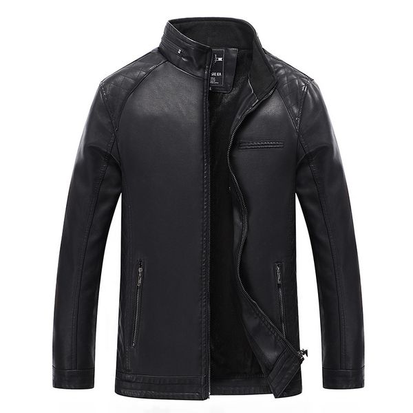 men's motorcycle fleece leather jackets autumn winter casual business coats thick velvet faux leather jackets men's clothing 6xl, Black
men's motorcycle fleece leather jackets autumn winter casual business coats thick velvet faux leather jackets men's clothing 6xl, Black