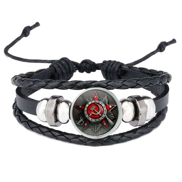 ussr soviet badges bracelets sickle hammer cccp russia emblem communism bangles men women bracelet leather jewelry pulsera, Golden;silver
ussr soviet badges bracelets sickle hammer cccp russia emblem communism bangles men women bracelet leather jewelry pulsera, Golden;silver
