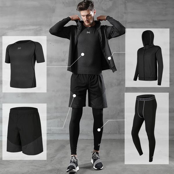 4pcs sport suit men running sets compression gym fitness tights basketball training suit quick dry jogging sportswear tracksuits, Black;blue
4pcs sport suit men running sets compression gym fitness tights basketball training suit quick dry jogging sportswear tracksuits, Black;blue